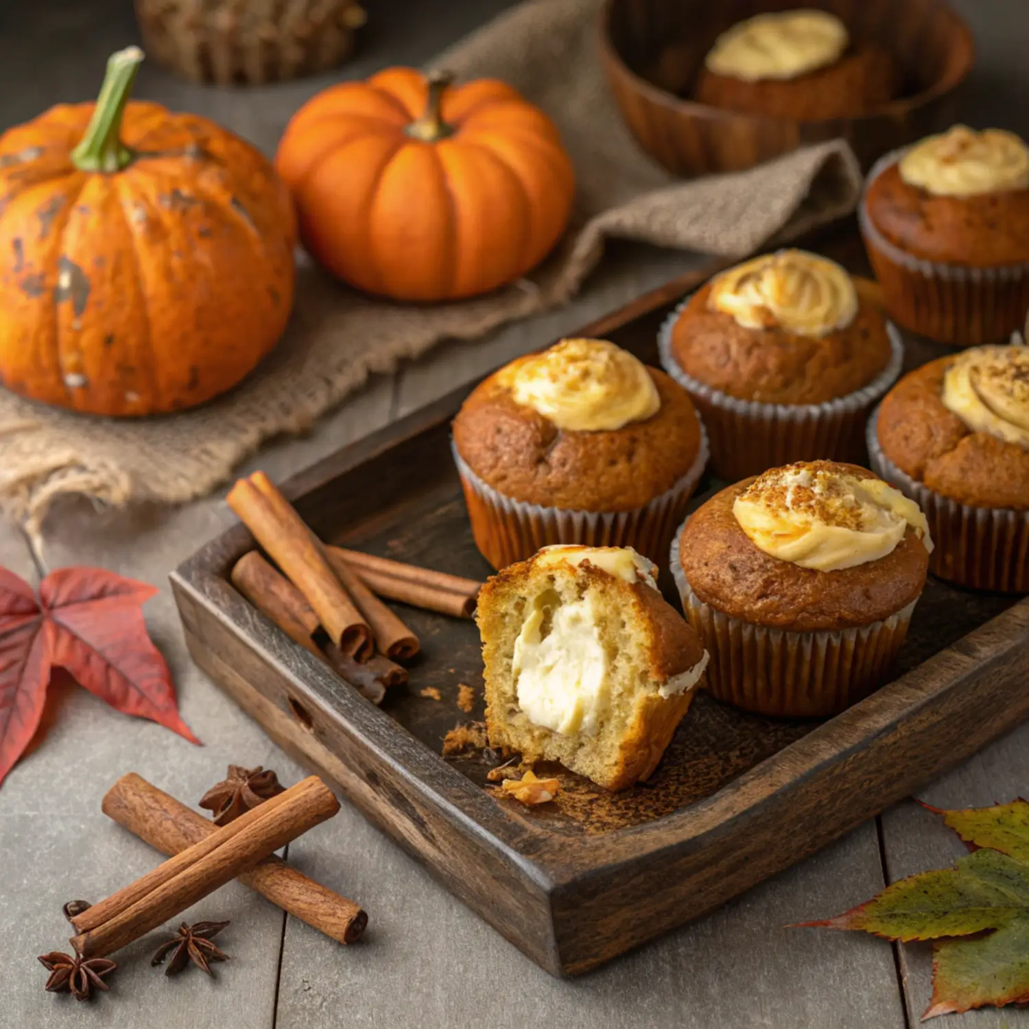 Pumpkin Cream Cheese Muffins – Soft, Moist & Irresistible! 🎃🧁