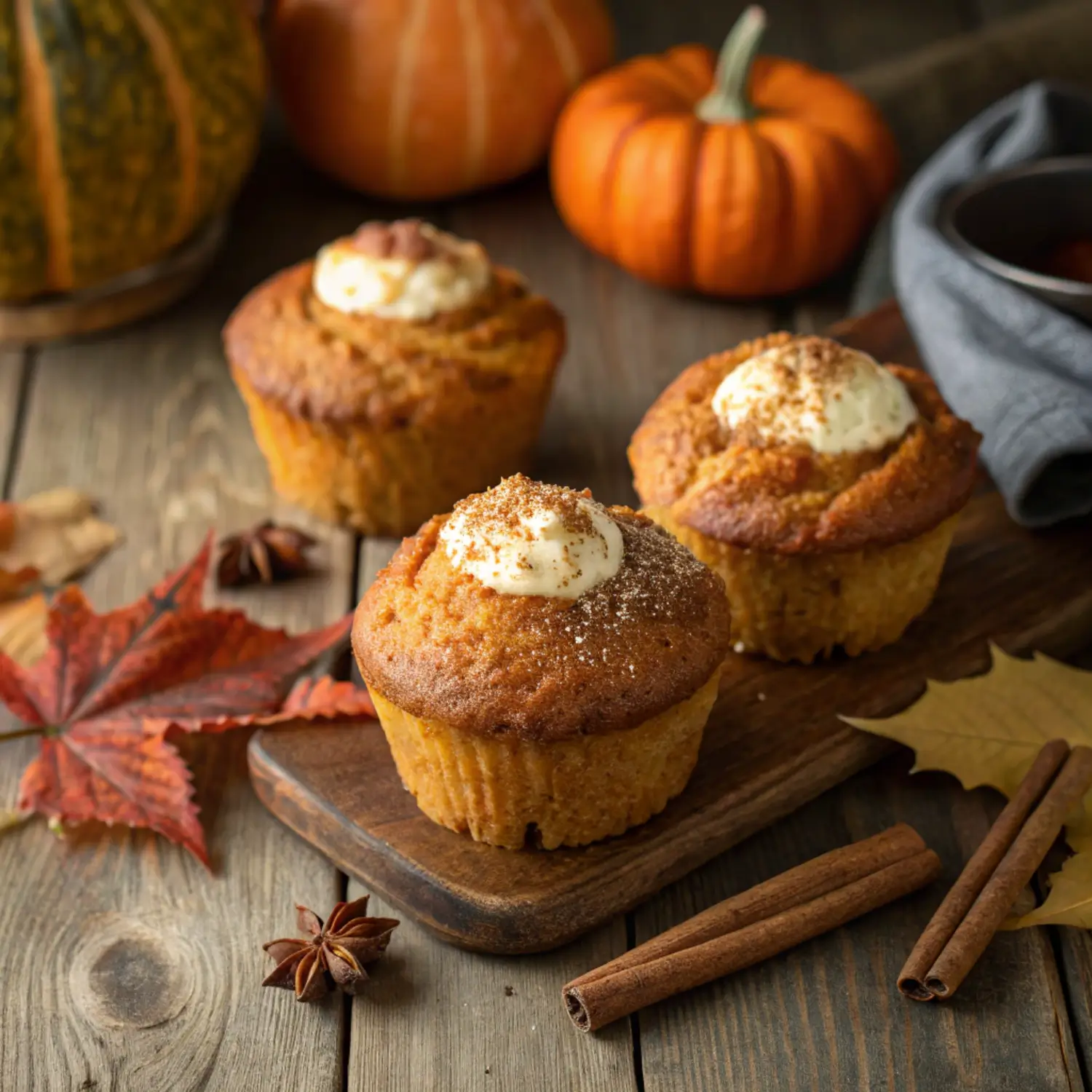 🍁 Fall Favorite: Pumpkin Muffins with Cream Cheese Filling