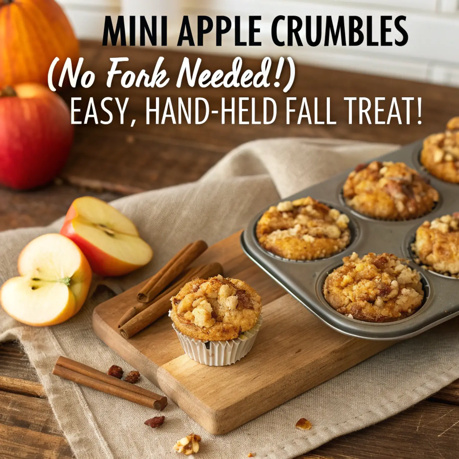 Mini Apple Crumbles (No Fork Needed!) 🍎🥧