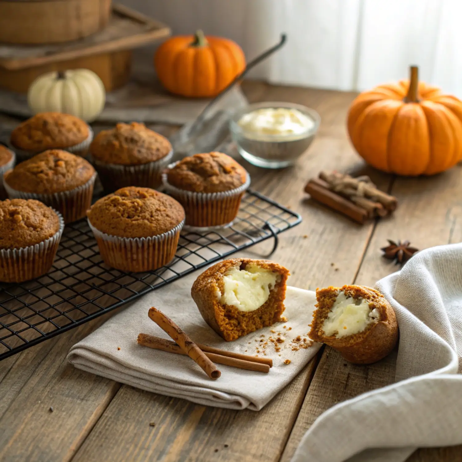 Cream Cheese Filled Pumpkin Muffins – Bakery-Style at Home 🍂