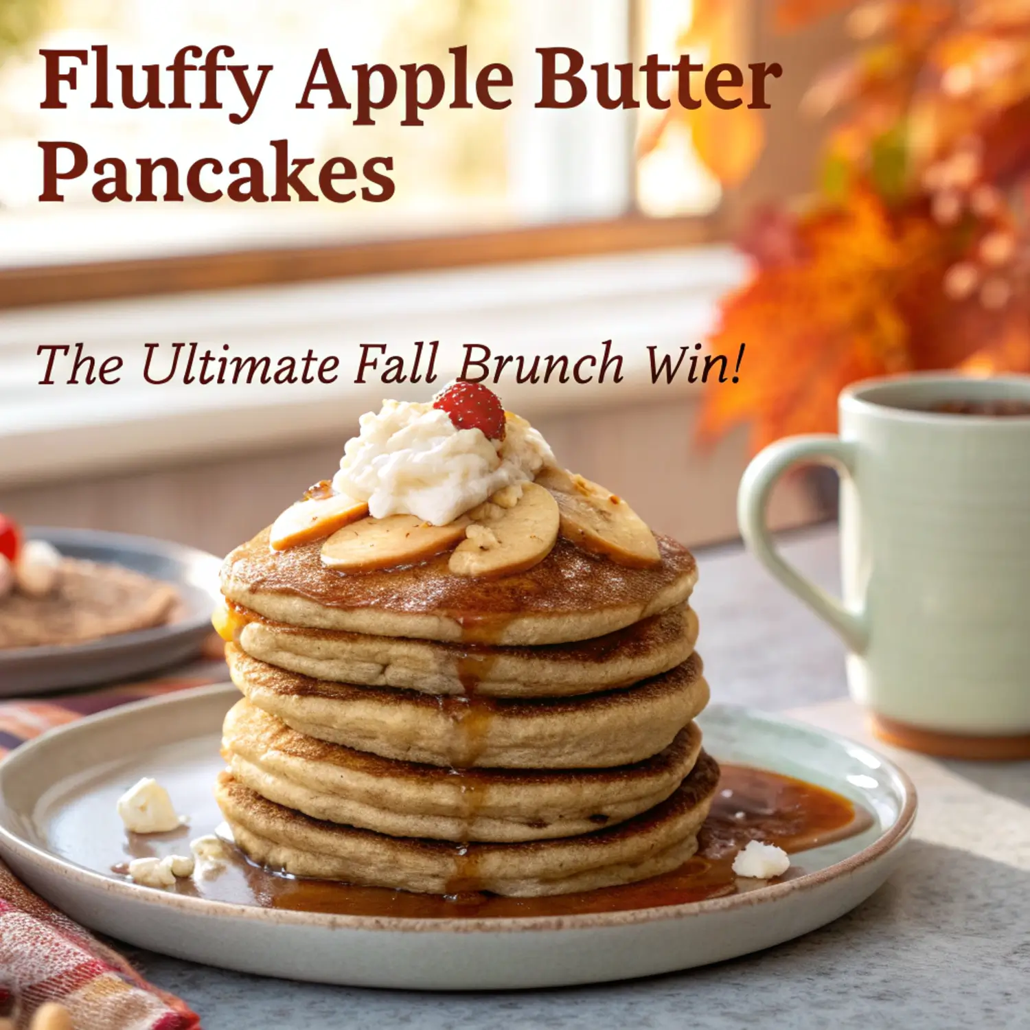 Fluffy Apple Butter Pancakes (Brunch Win!) 🍎🥞
