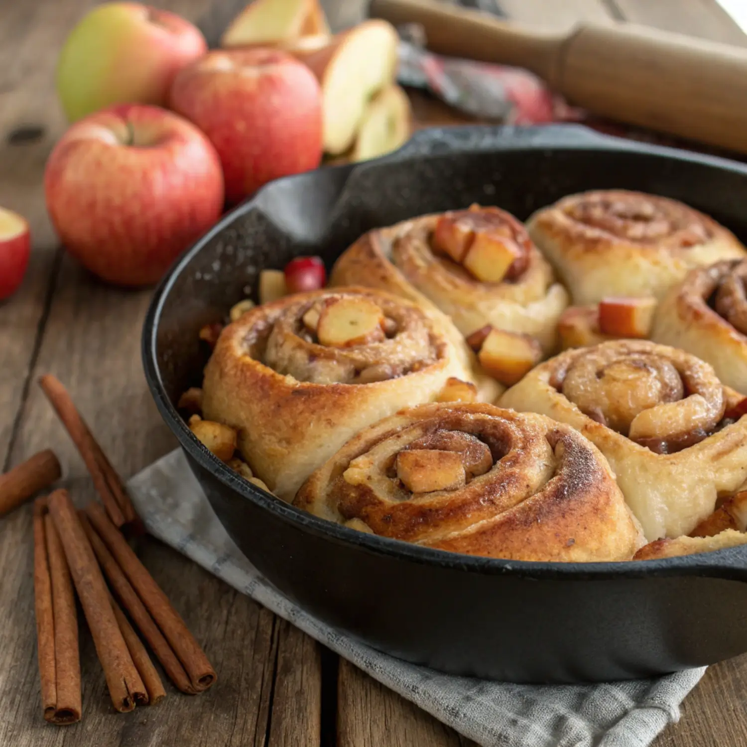 🍎🌀 Apple Cinnamon Roll Skillet (Easy Homemade Recipe!)